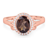 Art Deco Oval Natural Stone Filigree Ring