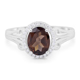 Art Deco Oval Natural Stone Filigree Ring