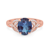 Art Deco Oval Natural Stone Trinity Ring