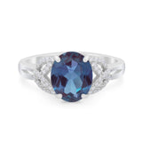 Art Deco Oval Natural Stone Trinity Ring