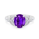Art Deco Oval Natural Stone Trinity Ring