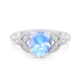Art Deco Oval Natural Stone Trinity Ring
