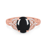 Art Deco Oval Natural Stone Trinity Ring