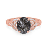 Art Deco Oval Natural Stone Trinity Ring