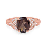 Art Deco Oval Natural Stone Trinity Ring