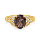 Art Deco Oval Natural Stone Trinity Ring