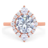 Vintage Style Round Natural Stone Halo Ring