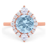 Vintage Style Round Natural Stone Halo Ring