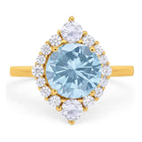 Vintage Style Round Natural Stone Halo Ring