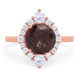 Vintage Style Round Natural Stone Halo Ring