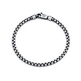 Oxidized Box Chain Bracelet 925 Sterling Silver Jewelry