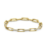 7 In Long Paperclip Link Chain 4mm Interlocking Bracelet 925 Sterling Silver