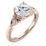 18K Gold IGI Certified Round 2 Carat Lab Grown Diamond Floral Ring