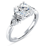 18K Gold IGI Certified Round 2 Carat Lab Grown Diamond Floral Ring