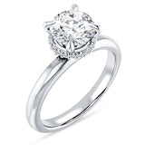 18K Gold IGI Certified Round 1 Carat Lab Grown Diamond Halo Solitaire Ring