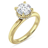 18K Gold IGI Certified Round 1 Carat Lab Grown Diamond Halo Solitaire Ring