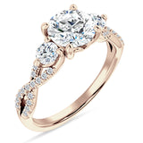 IGI Certified Round 2 Carat Lab Grown Diamond Twisted Trio Ring
