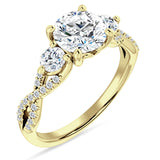 IGI Certified Round 2 Carat Lab Grown Diamond Twisted Trio Ring