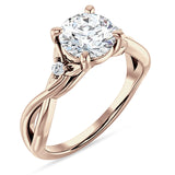 18K Gold IGI Certified Round 3 Carat Lab Grown Diamond Twisted Trio Ring