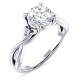 18K Gold IGI Certified Round 1 Carat Lab Grown Diamond Twisted Trio Ring