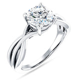 18K Gold IGI Certified Round 2 Carat Lab Grown Diamond Twisted Solitaire Ring