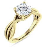 18K Gold IGI Certified Round 2 Carat Lab Grown Diamond Twisted Solitaire Ring