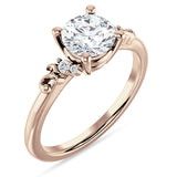 10K Gold IGI Certified Round 3 Carat Lab Grown Diamond Art Deco Ring