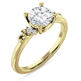 10K Gold IGI Certified Round 3 Carat Lab Grown Diamond Art Deco Ring
