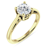 IGI Certified Round 1 Carat Lab Grown Diamond Art Deco Solitaire Ring