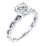 IGI Certified Round 1 Carat Lab Grown Diamond Twisted Rope Solitaire Ring