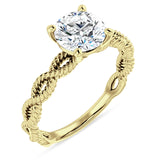 IGI Certified Round 3 Carat Lab Grown Diamond Twisted Rope Solitaire Ring