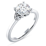18K Gold IGI Certified Round 2 Carat Lab Grown Diamond Leaf Floral Ring