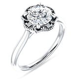 IGI Certified Round 1 Carat Lab Grown Diamond Art Deco Floral Ring