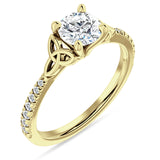 IGI Certified Round 2 Carat Lab Grown Diamond Art Deco Trinity Cluster Ring