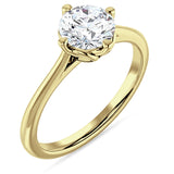 18K Gold IGI Certified Round 1 Carat Lab Grown Diamond Cathedral Solitaire Ring