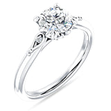 10K Gold IGI Certified Round 1 Carat Lab Grown Diamond Hidden Halo Art Deco Trio Ring