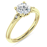 10K Gold IGI Certified Round 2 Carat Lab Grown Diamond Hidden Halo Art Deco Trio Ring
