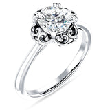 14K Gold IGI Certified Round 2 Carat Lab Grown Diamond Art Deco Solitaire Ring