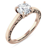 18K Gold IGI Certified Round 2 Carat Lab Grown Diamond Flower Leaf Solitaire Ring