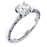 18K Gold IGI Certified Round 2 Carat Lab Grown Diamond Flower Leaf Solitaire Ring