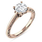 IGI Certified Round 1 Carat Lab Grown Diamond Art Deco Filigree Solitaire Ring
