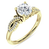 IGI Certified Round 1 Carat Lab Grown Diamond Art Deco Cluster Twisted Ring