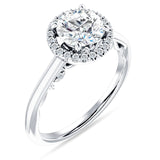 IGI Certified Round 1 Carat Lab Grown Diamond Art Deco Filigree Cluster Halo Ring