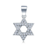Star of David Charm Pendant Cubic Zirconia 925 Sterling Silver(16mm)