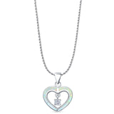  Heart Charm CZ Pendant 