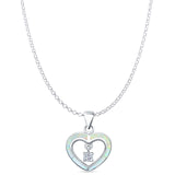  Heart Charm CZ Pendant 