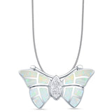 Marquise CZ Butterfly Pendant 