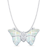 Marquise CZ Butterfly Pendant 