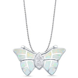Marquise CZ Butterfly Pendant 
