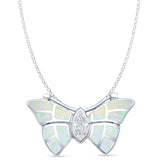 Marquise CZ Butterfly Pendant 